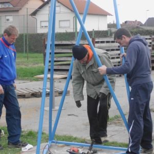 Montaža konstrukcije koša